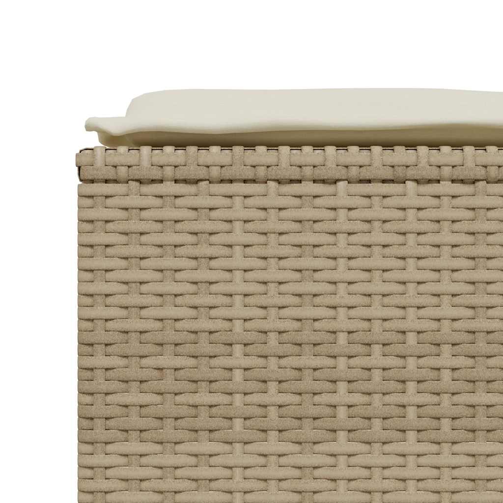 haveskamler 4 stk. med hynder polyrattan beige