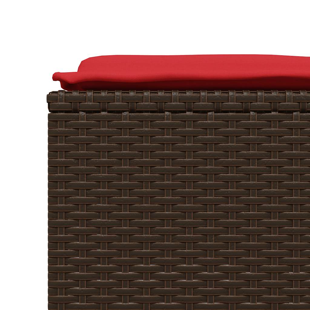 haveskamler med hynder 4 stk. brun polyrattan
