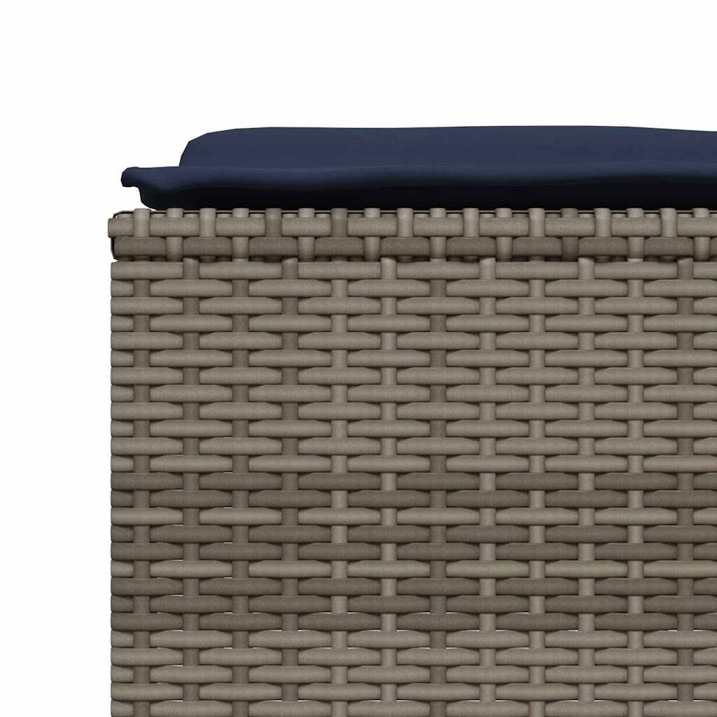 haveskamler med hynder 4 stk. grå polyrattan