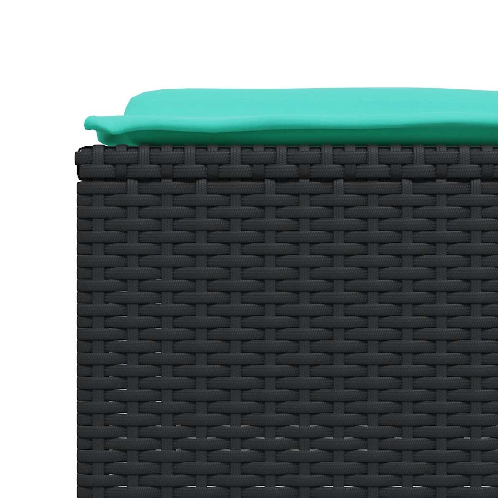 haveskamler med hynder 4 stk. sort polyrattan