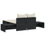 dobbelt loungesofa med hynder polyrattan sort