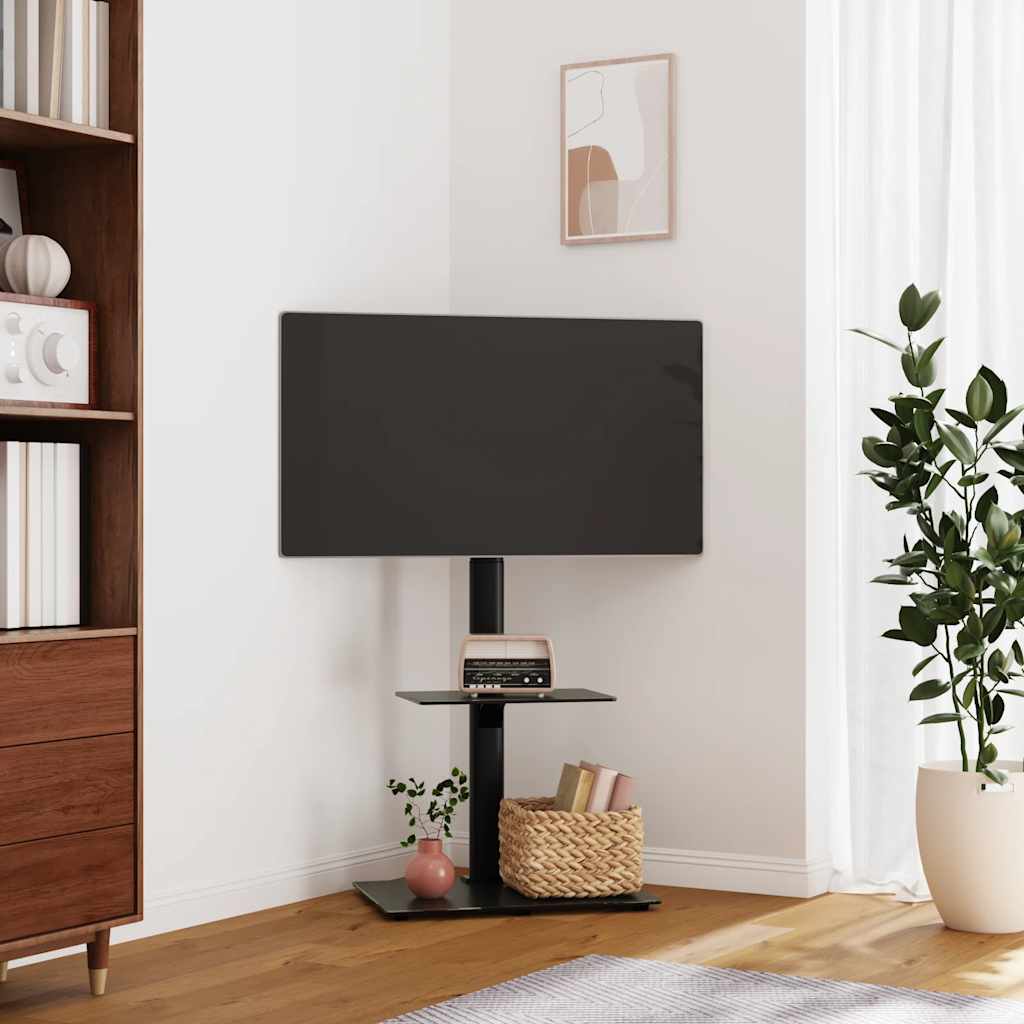tv-stativ til hjørne 2 hylder til 32"-65" sort
