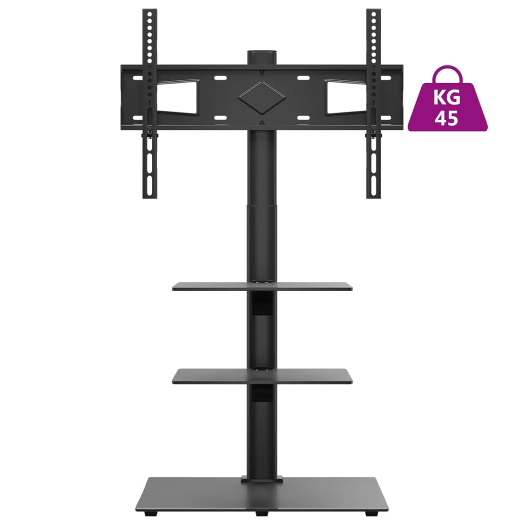 tv-stativ til hjørne 3 hylder til 32"-65" sort