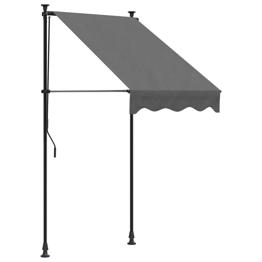 markise 100x150 cm sammenrullelig stof og stål antracitgrå