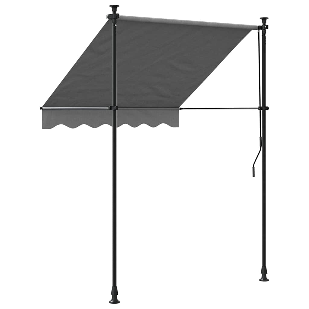 markise 150x150 cm sammenrullelig stof og stål antracitgrå