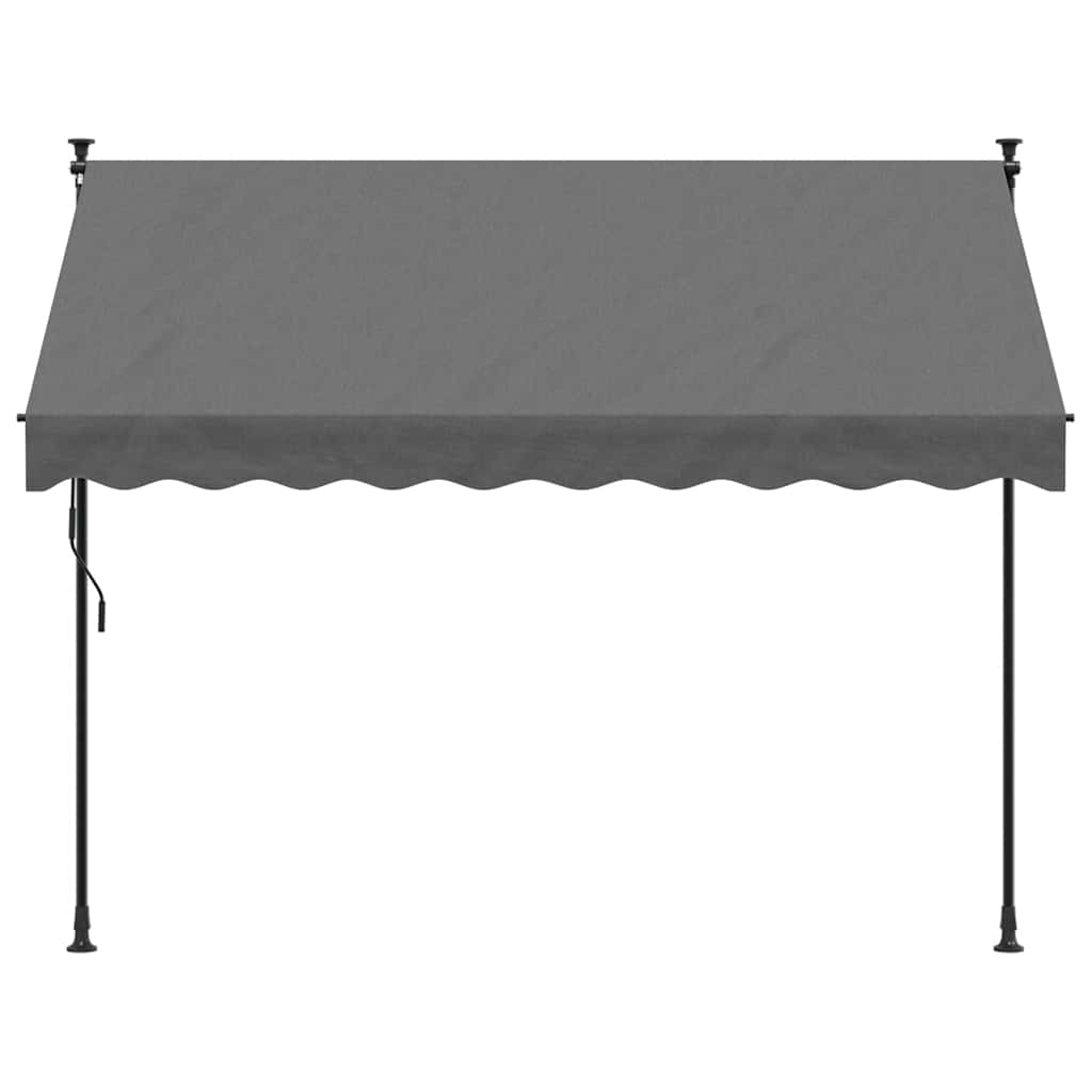 markise 250x150 cm sammenrullelig stof og stål antracitgrå