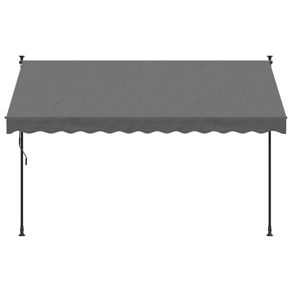 markise 300x150 cm sammenrullelig stof og stål antracitgrå