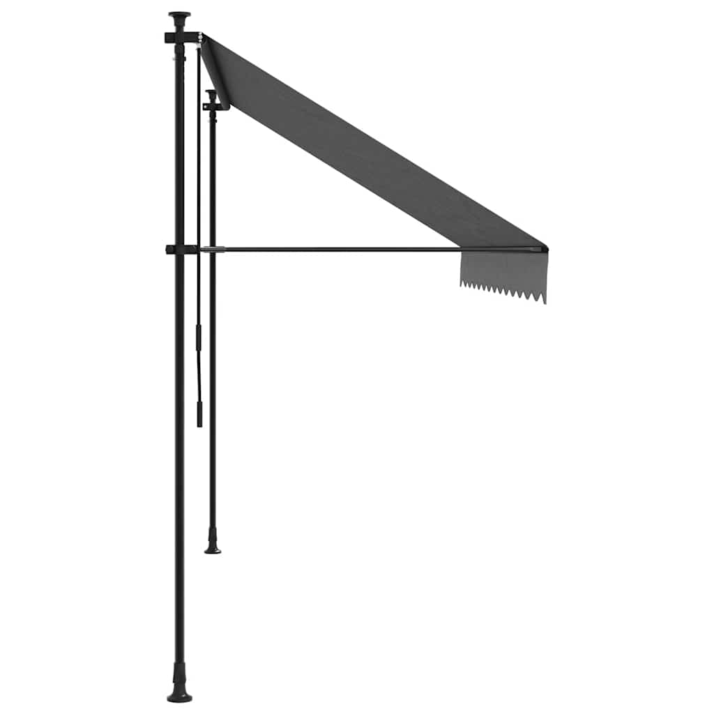 markise 300x150 cm sammenrullelig stof og stål antracitgrå