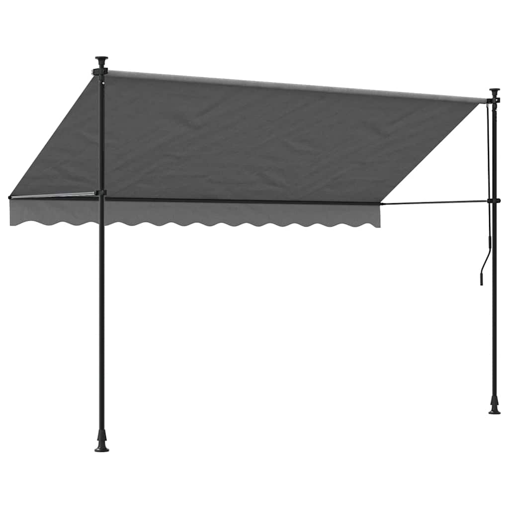 markise 300x150 cm sammenrullelig stof og stål antracitgrå