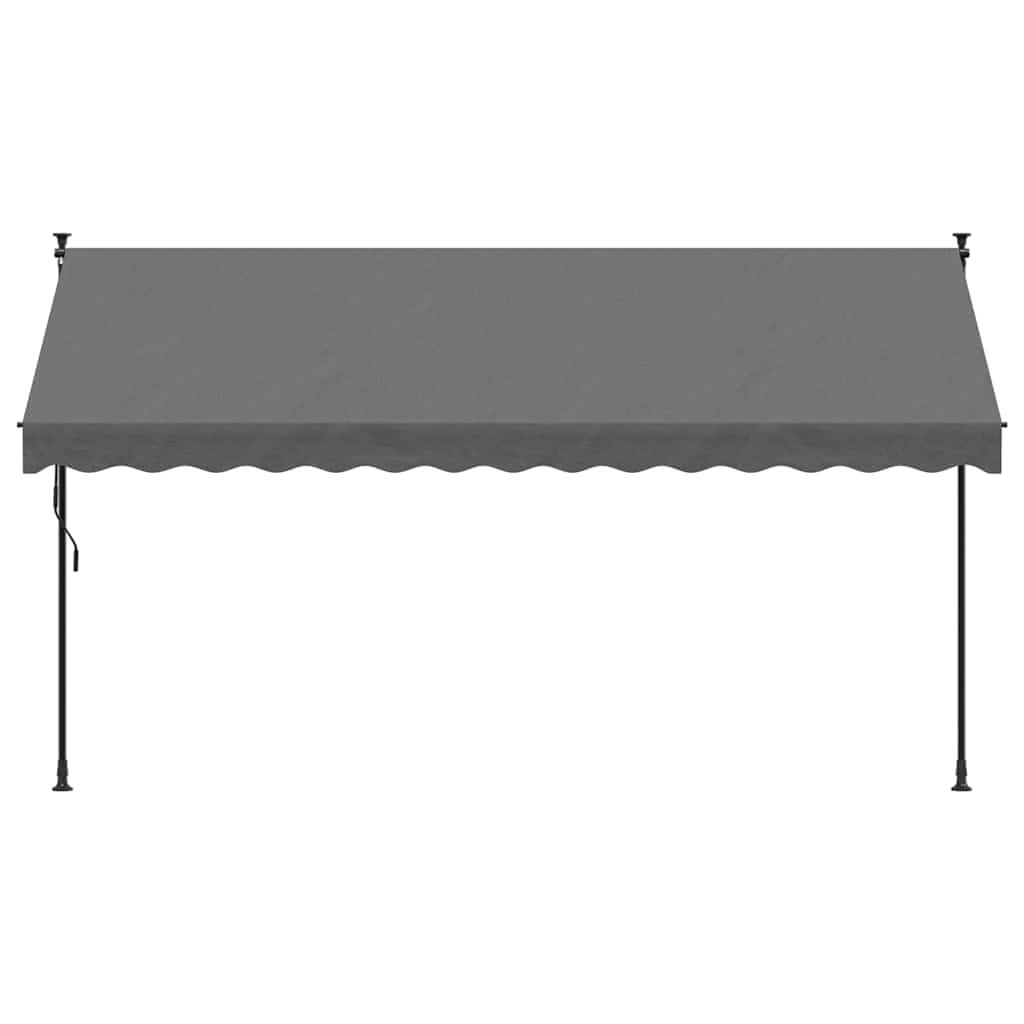 markise 350x150 cm sammenrullelig stof og stål antracitgrå