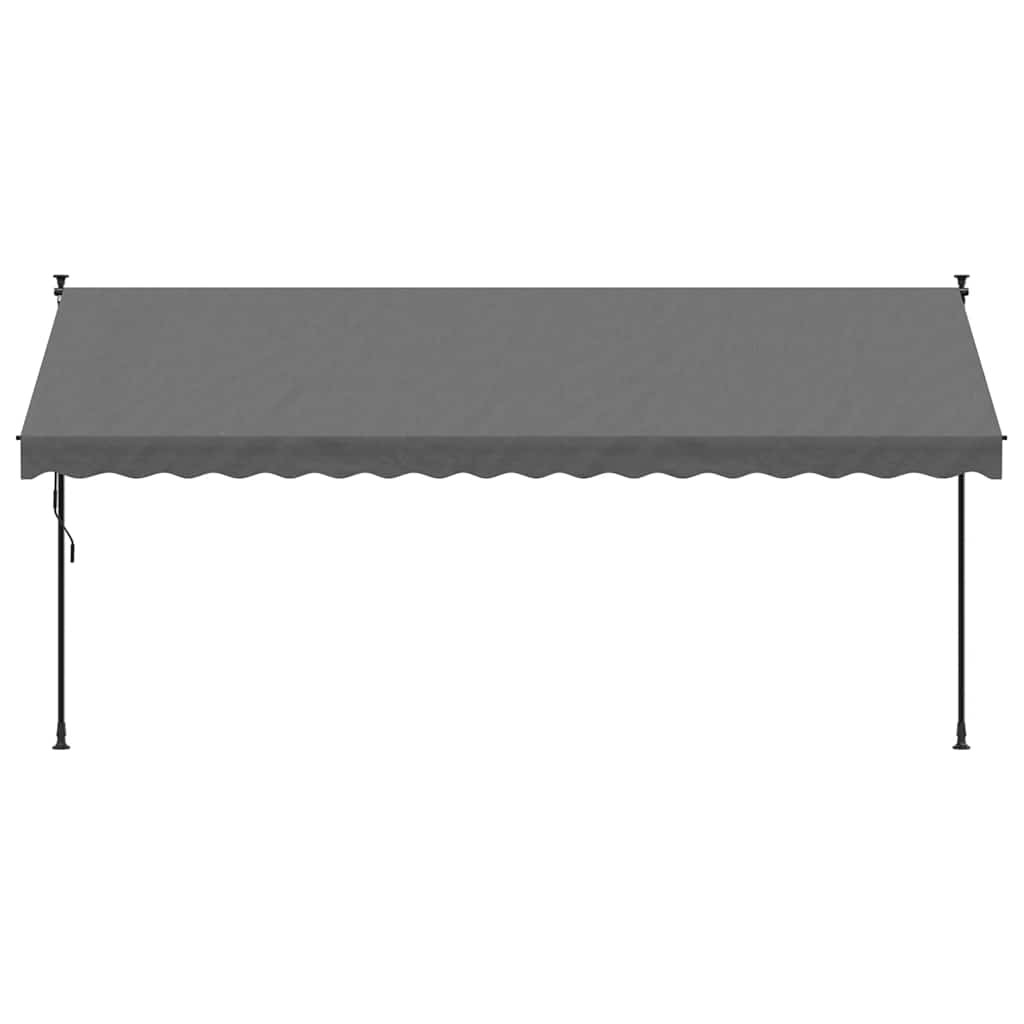 markise 400x150 cm sammenrullelig stof og stål antracitgrå