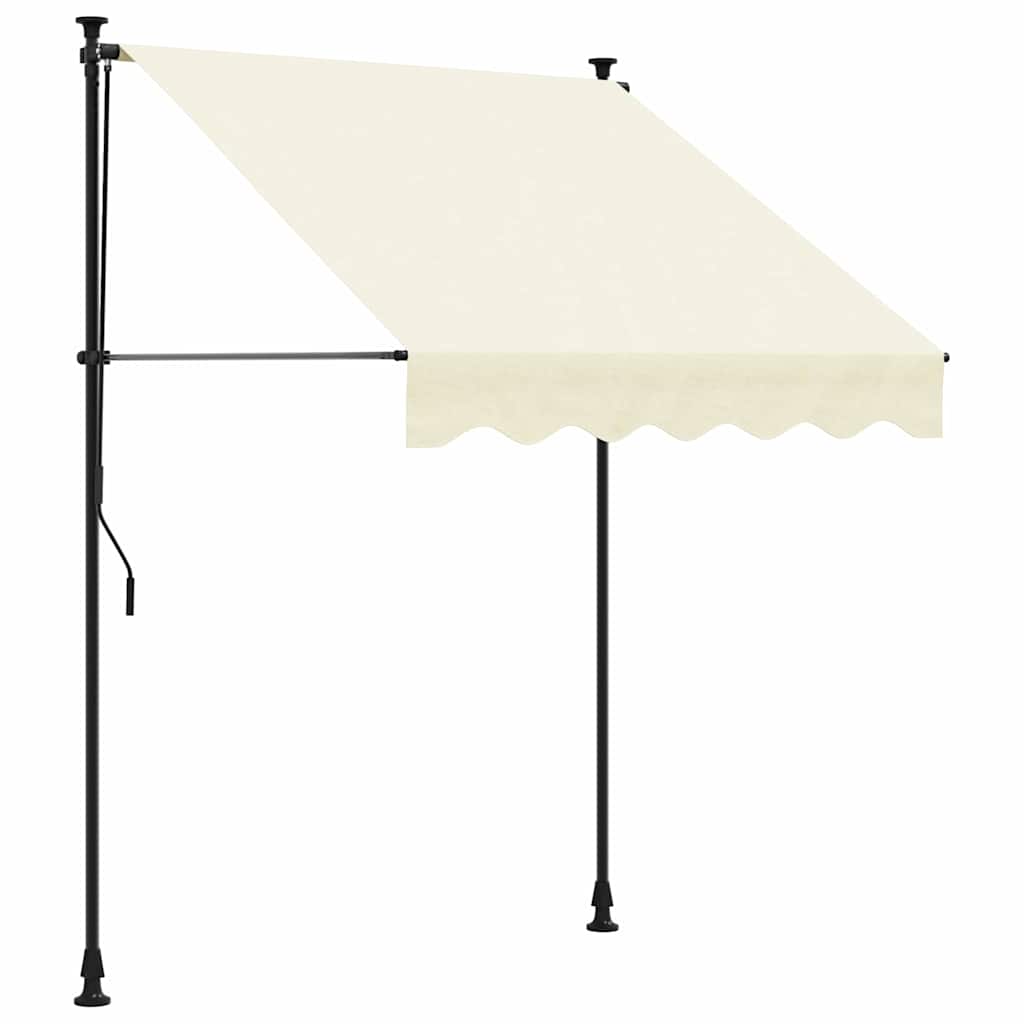 markise 200x115 cm sammenrullelig stof og stål cremefarvet