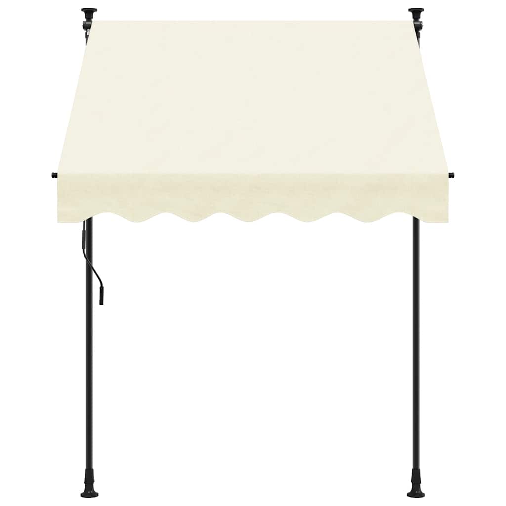 markise 200x115 cm sammenrullelig stof og stål cremefarvet