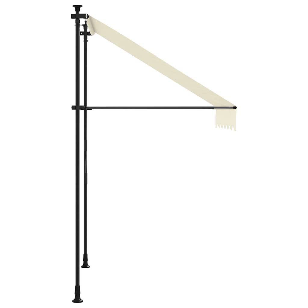 markise 200x115 cm sammenrullelig stof og stål cremefarvet