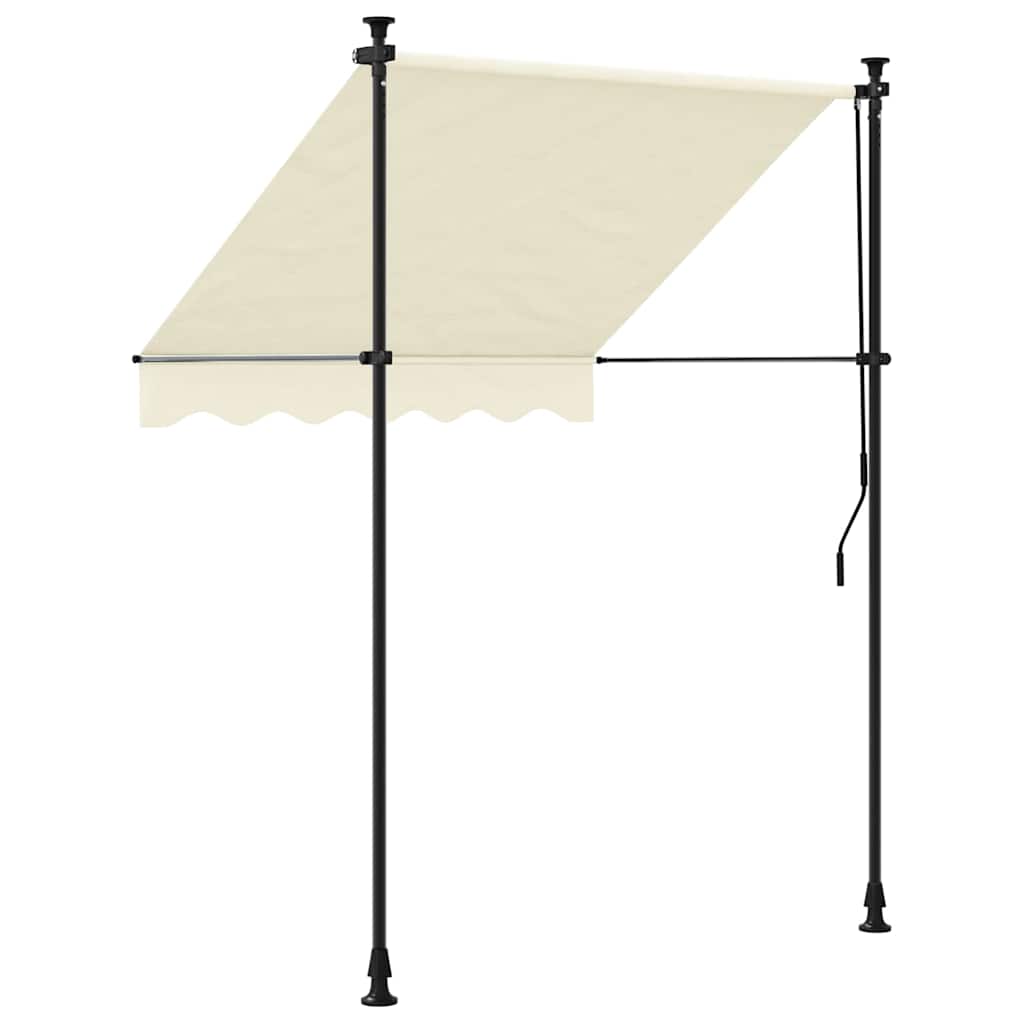 markise 200x115 cm sammenrullelig stof og stål cremefarvet
