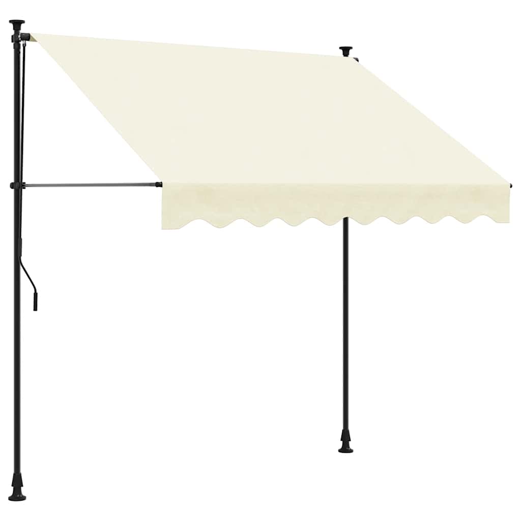 markise 250x150 cm sammenrullelig stof og stål cremefarvet