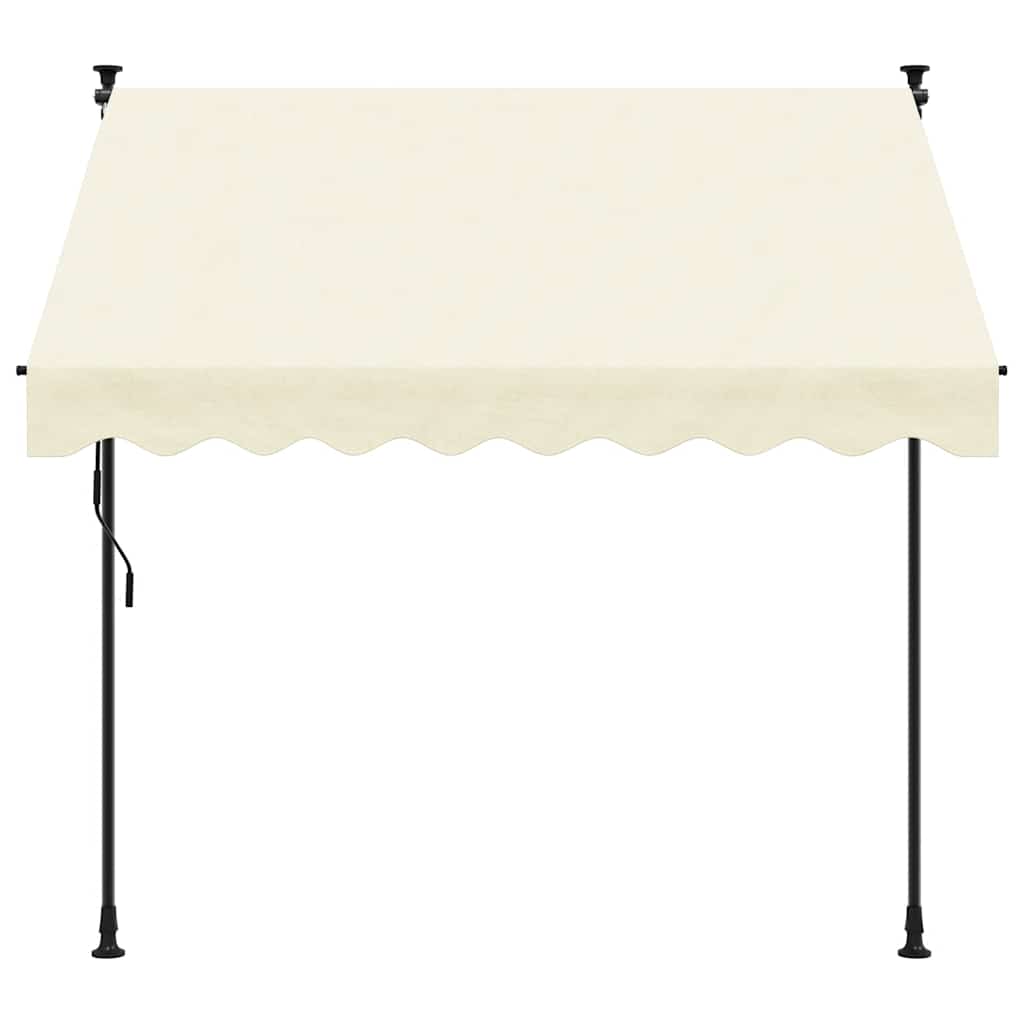 markise 250x150 cm sammenrullelig stof og stål cremefarvet