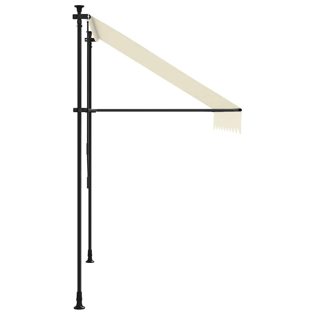 markise 250x150 cm sammenrullelig stof og stål cremefarvet