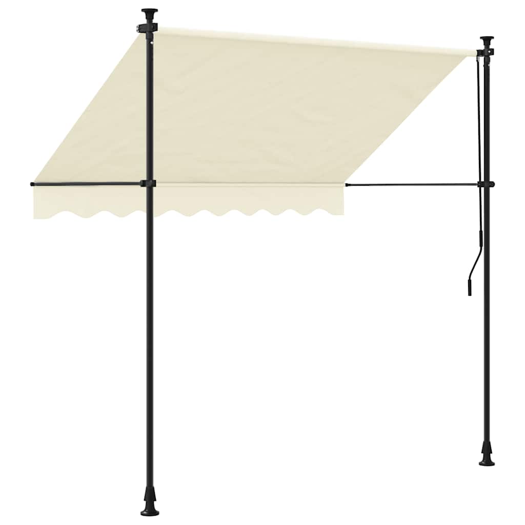 markise 250x150 cm sammenrullelig stof og stål cremefarvet