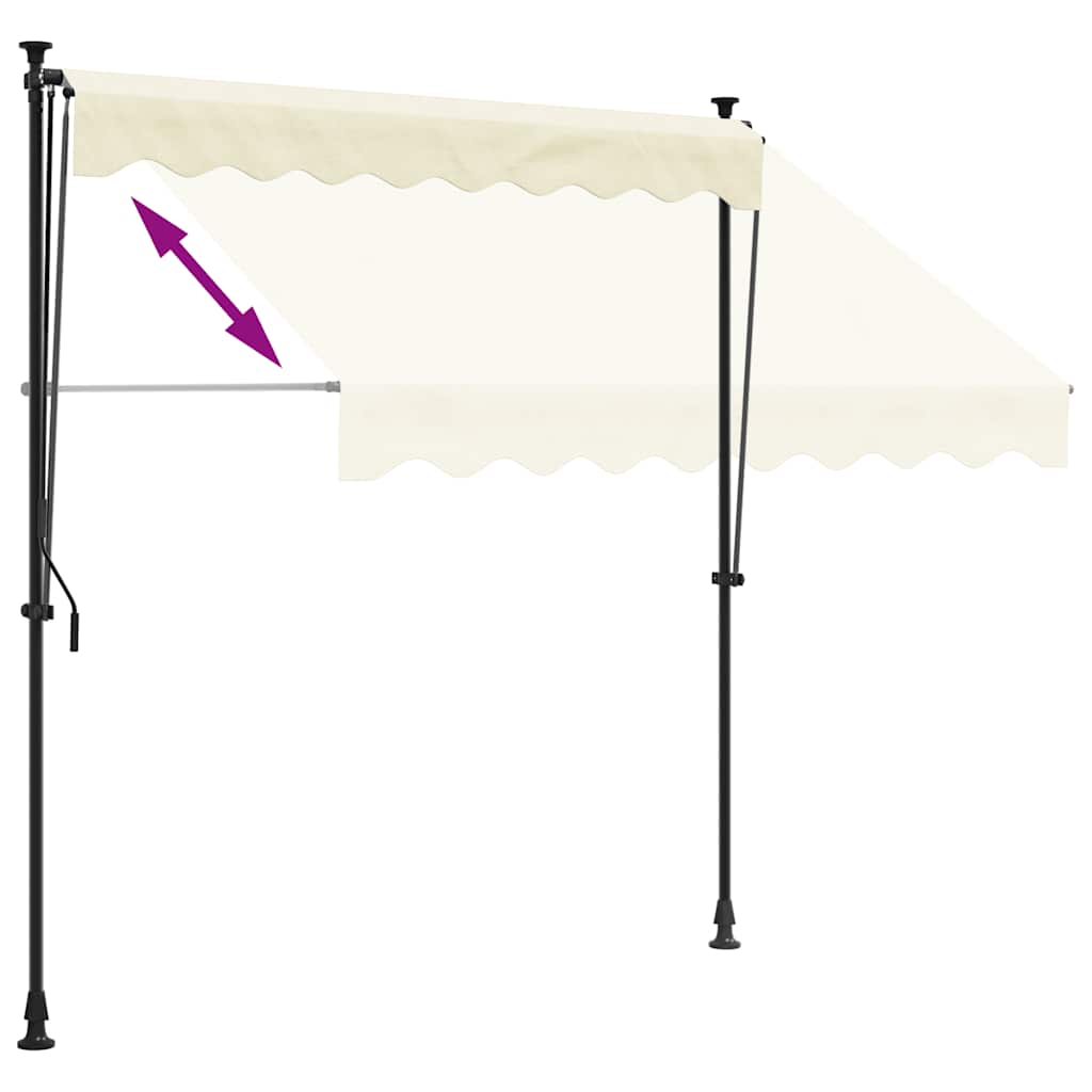 markise 250x150 cm sammenrullelig stof og stål cremefarvet