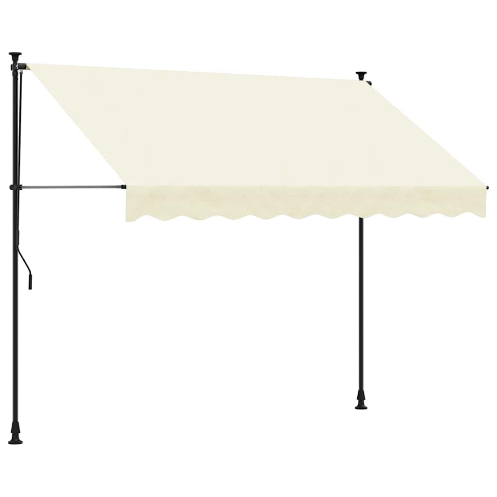 markise 300x150 cm sammenrullelig stof og stål cremefarvet