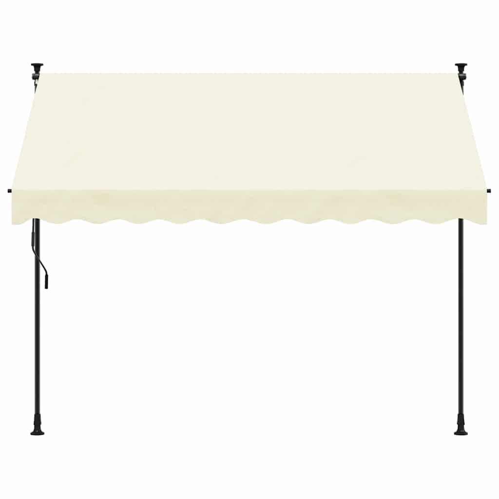 markise 300x150 cm sammenrullelig stof og stål cremefarvet