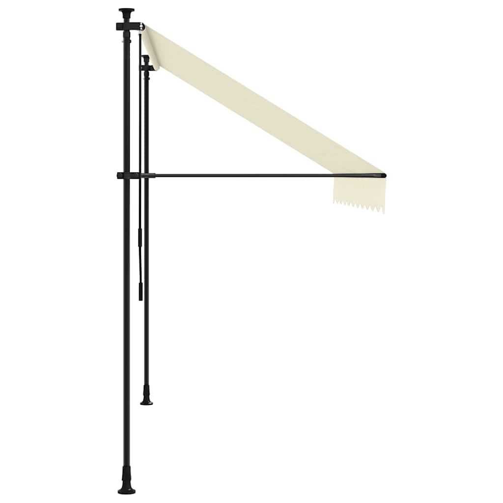 markise 300x150 cm sammenrullelig stof og stål cremefarvet