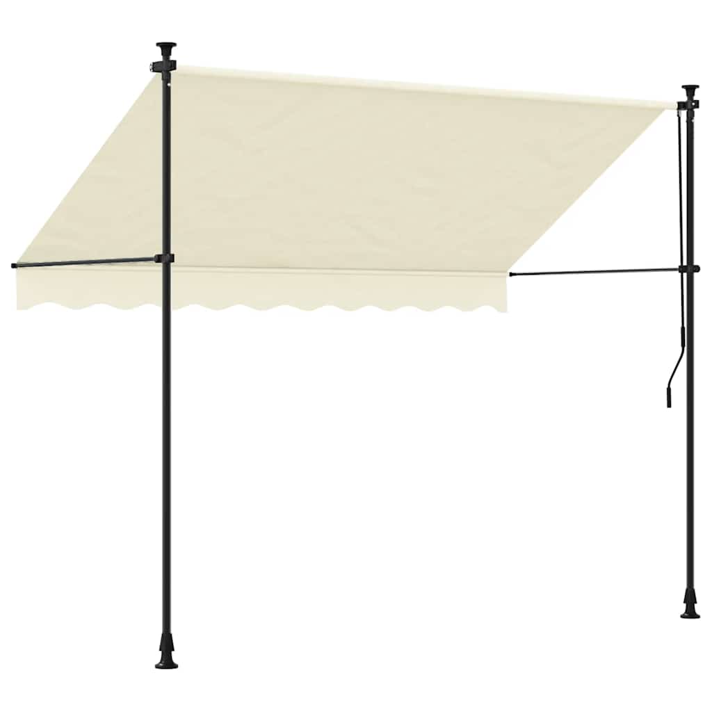 markise 300x150 cm sammenrullelig stof og stål cremefarvet