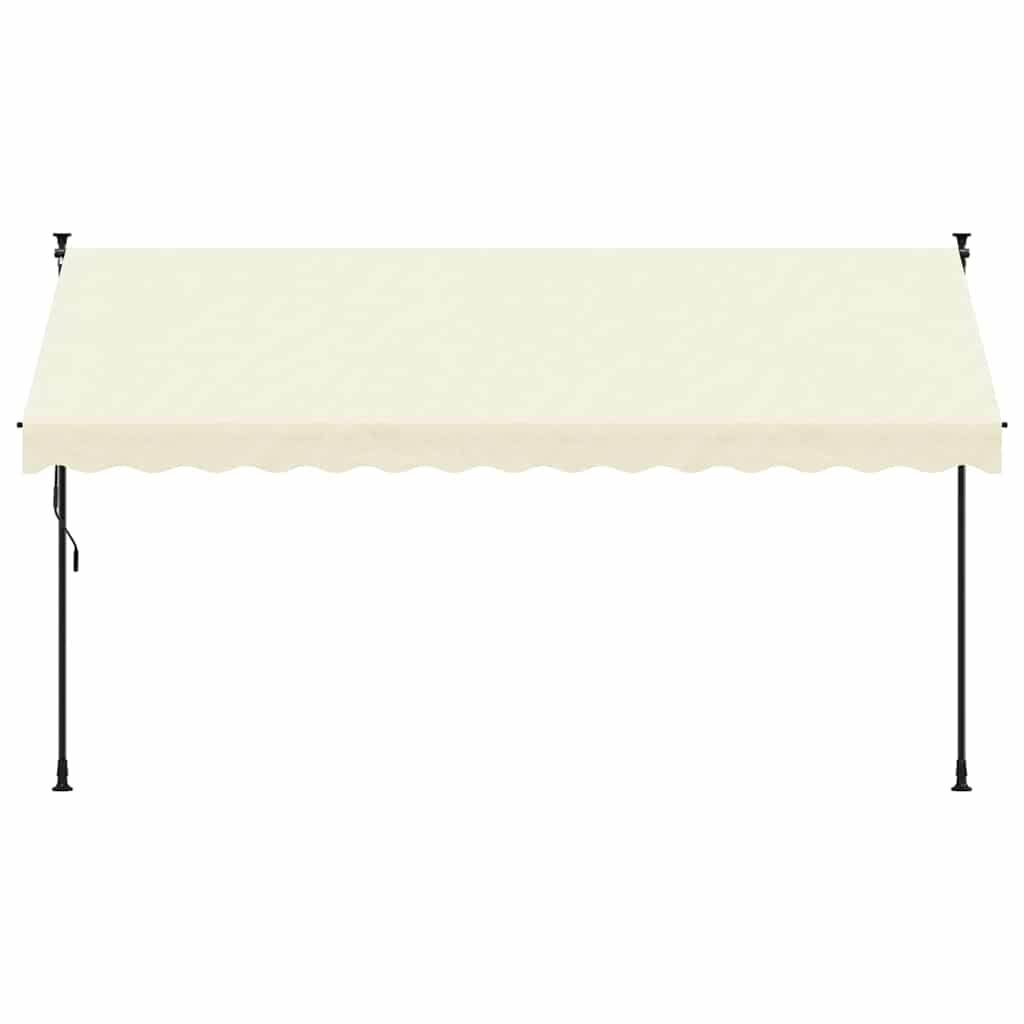 markise 350x150 cm sammenrullelig stof og stål cremefarvet