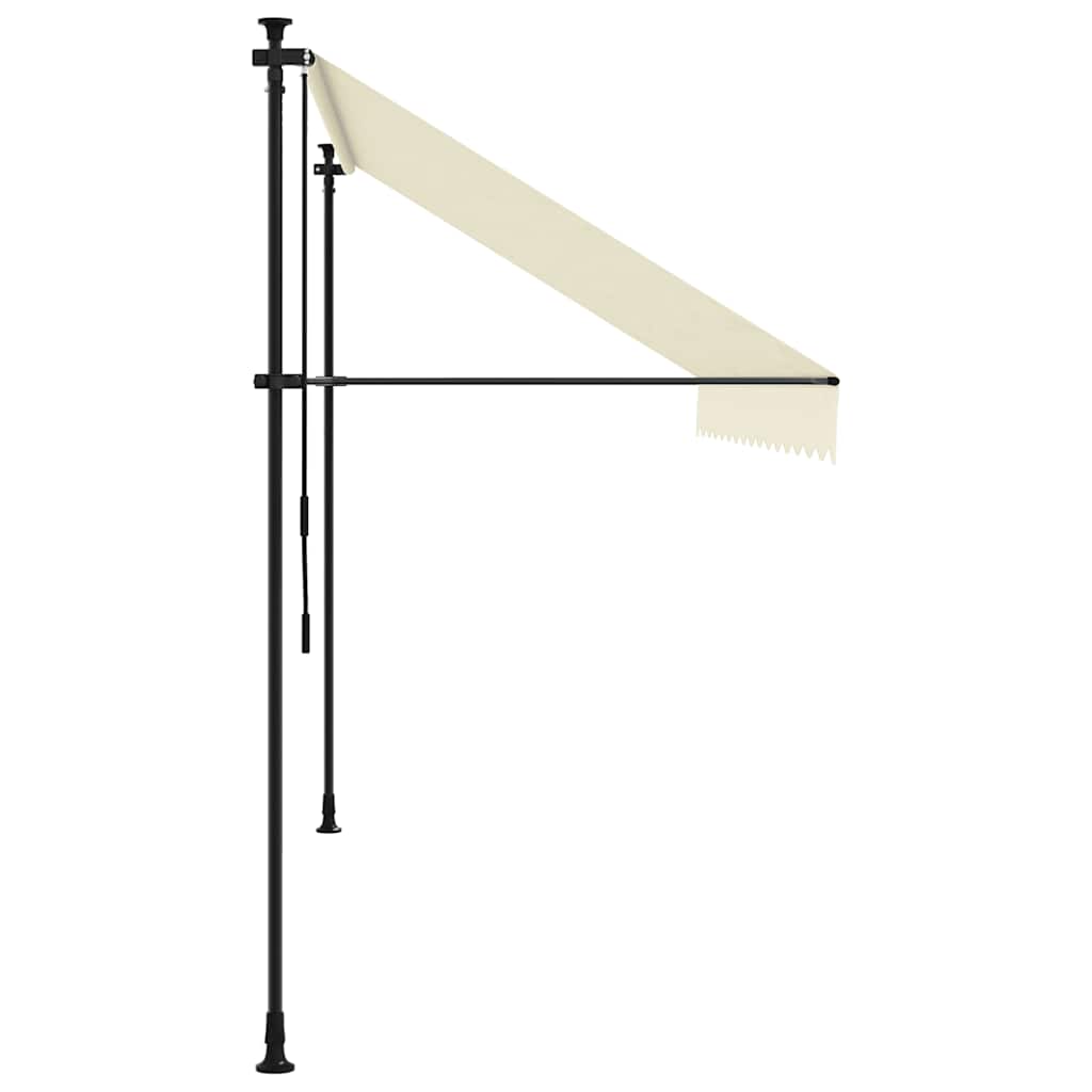 markise 350x150 cm sammenrullelig stof og stål cremefarvet