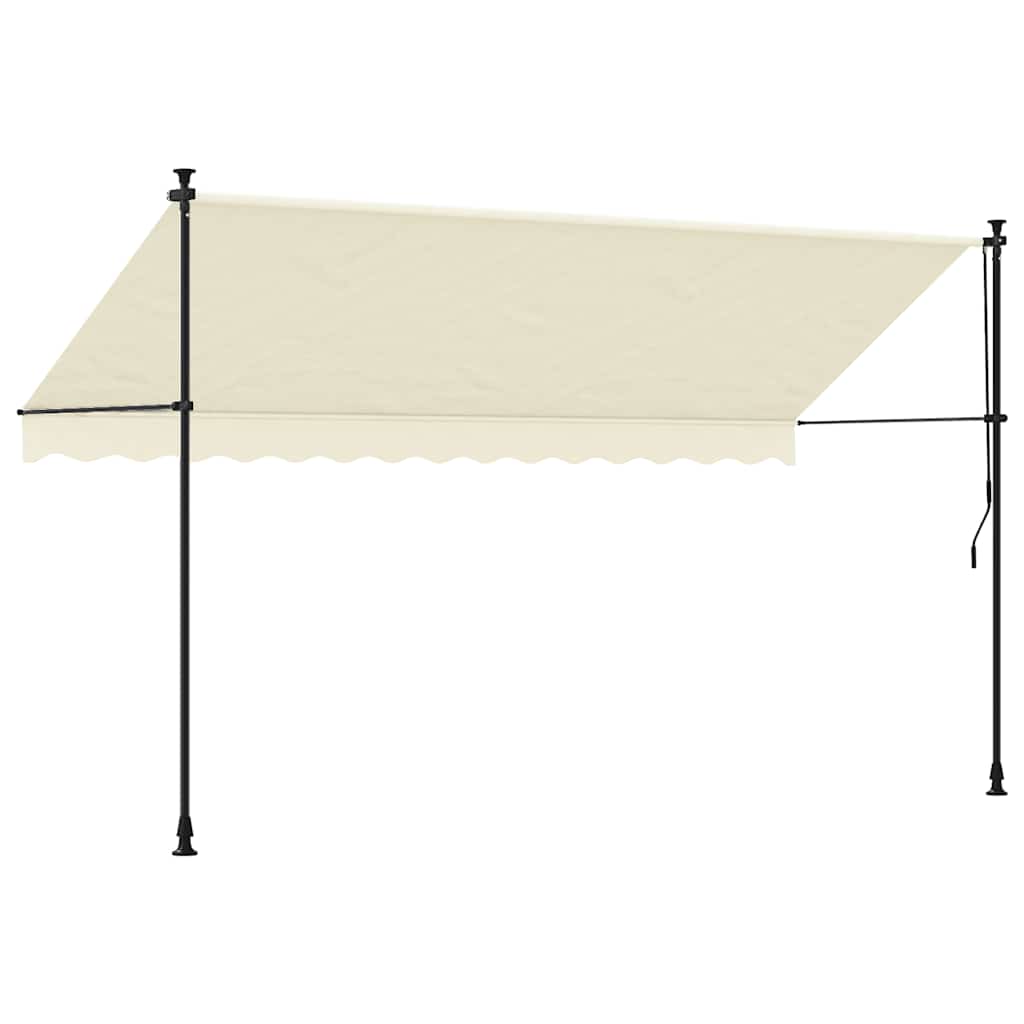 markise 350x150 cm sammenrullelig stof og stål cremefarvet