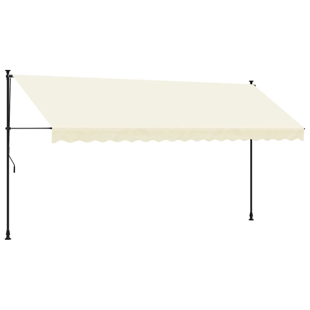 markise 400x150 cm sammenrullelig stof og stål cremefarvet