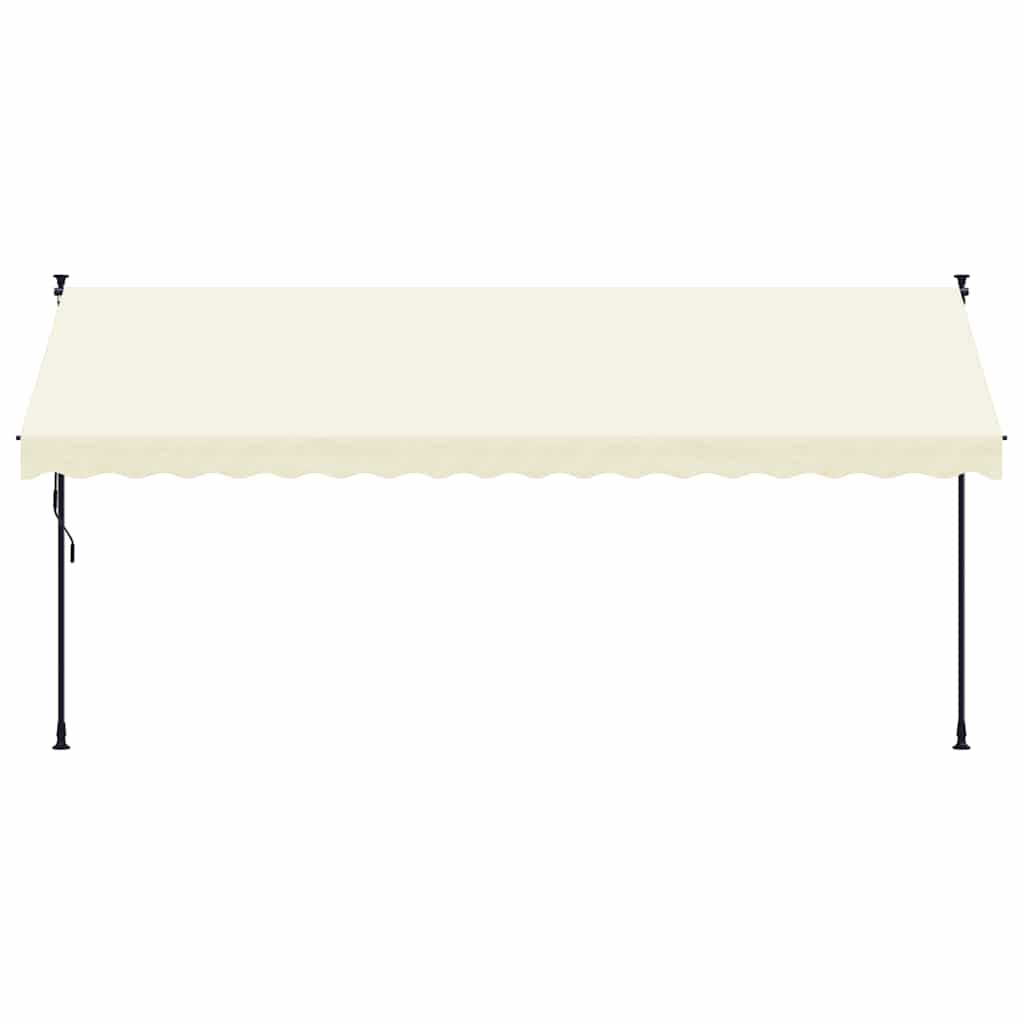 markise 400x150 cm sammenrullelig stof og stål cremefarvet