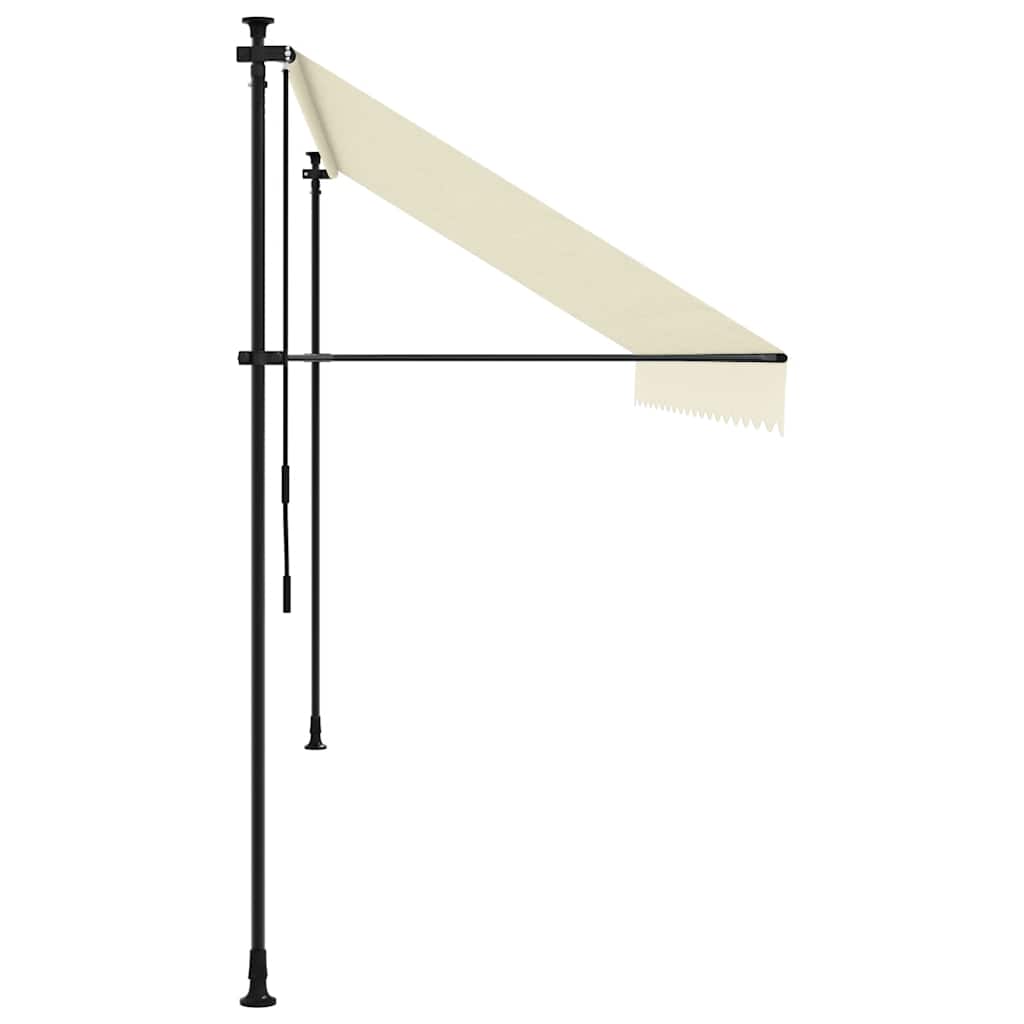 markise 400x150 cm sammenrullelig stof og stål cremefarvet