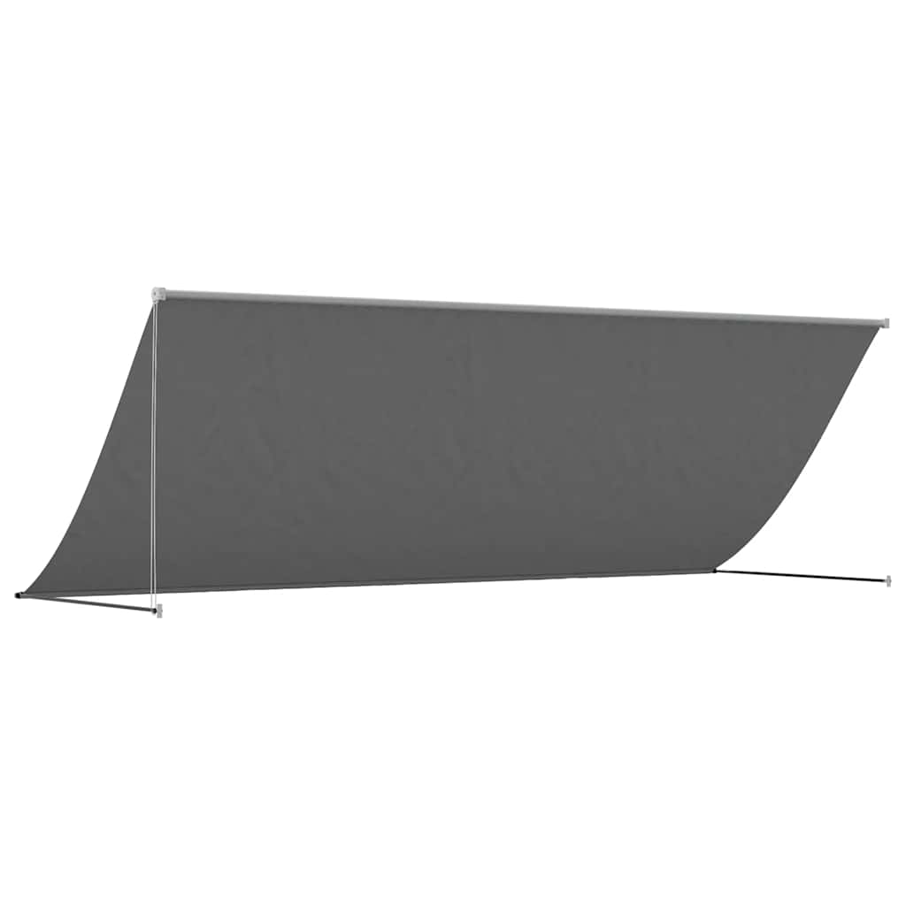 markise 350x150 cm sammenrullelig stof og stål antracitgrå