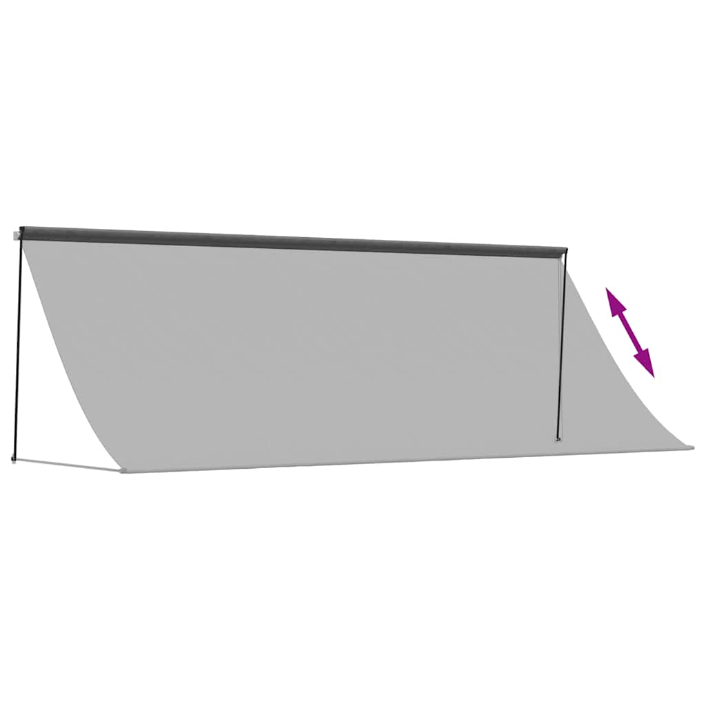 markise 350x150 cm sammenrullelig stof og stål antracitgrå