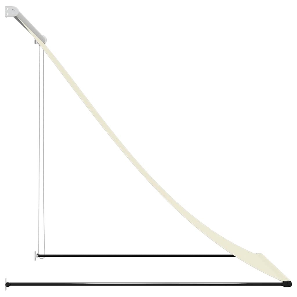 markise 100x150 cm sammenrullelig stof og stål cremefarvet