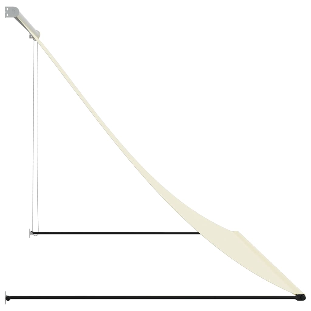 markise 200x150 cm sammenrullelig stof og stål cremefarvet