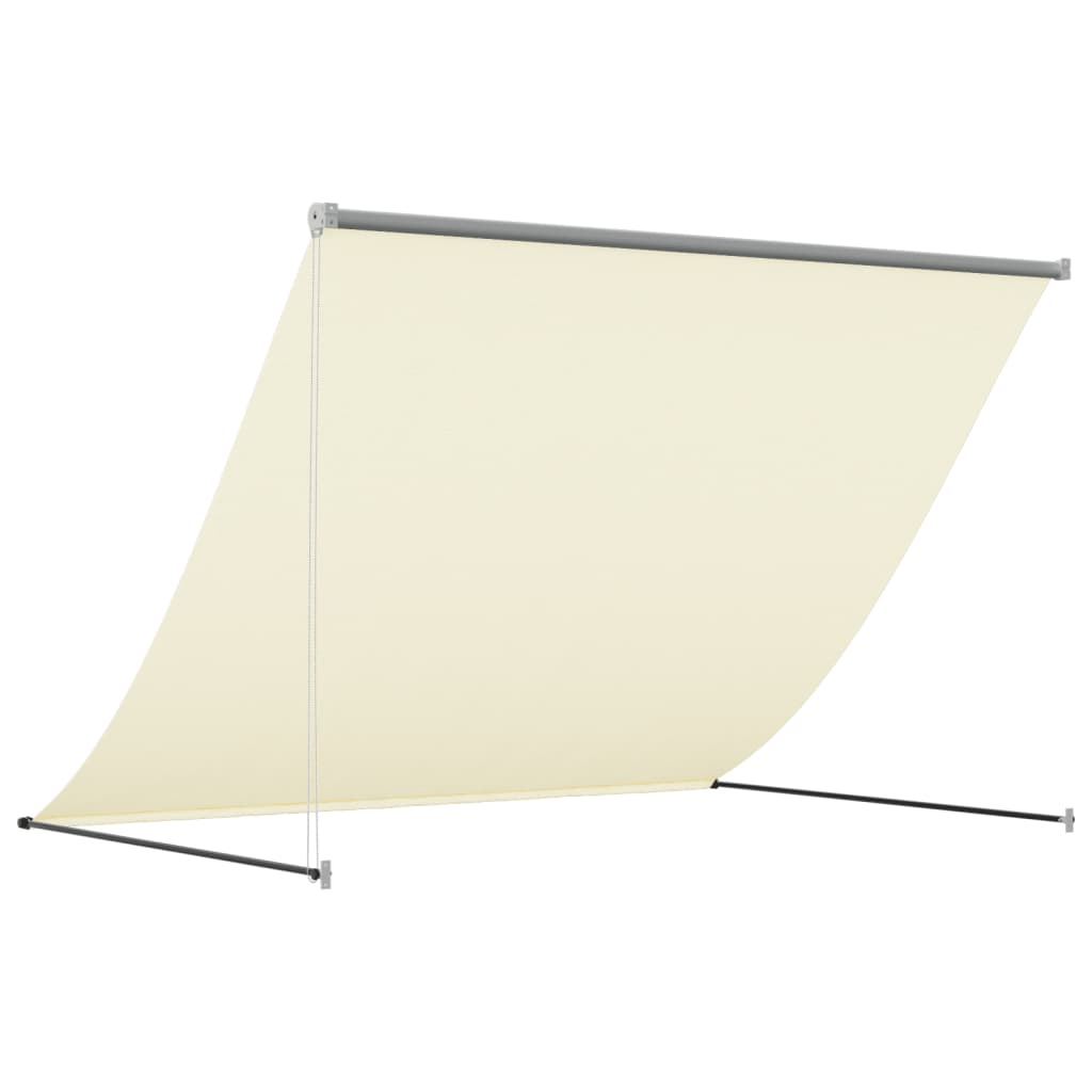 markise 200x150 cm sammenrullelig stof og stål cremefarvet