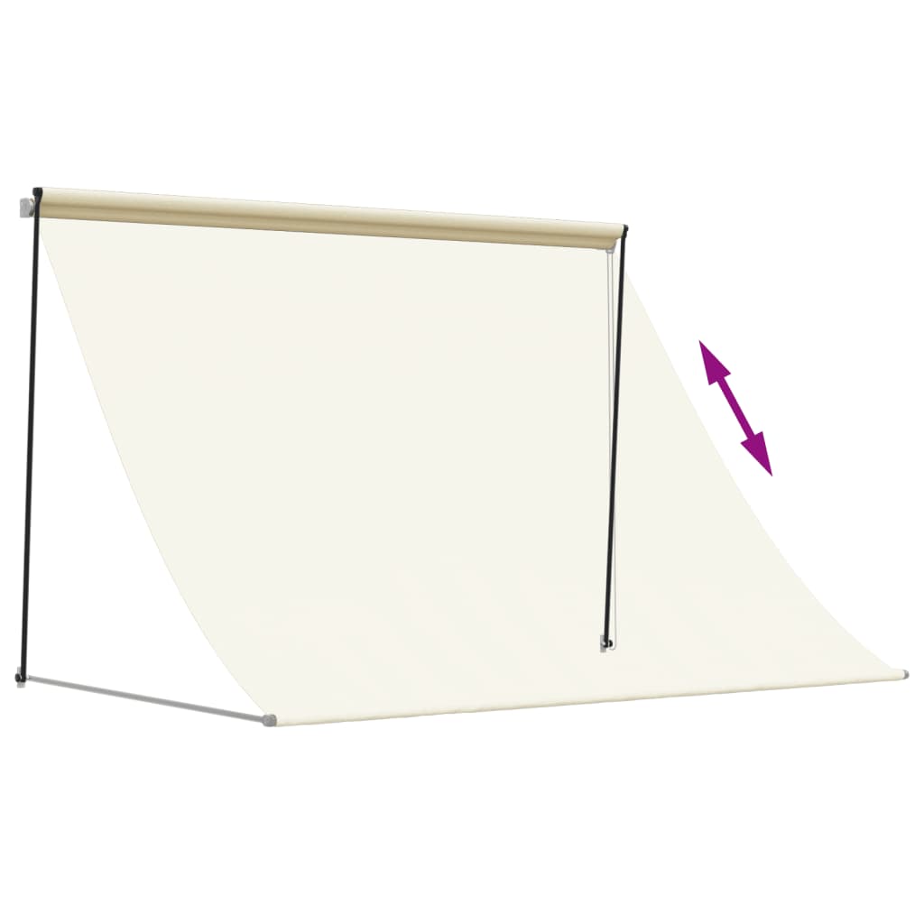 markise 200x150 cm sammenrullelig stof og stål cremefarvet