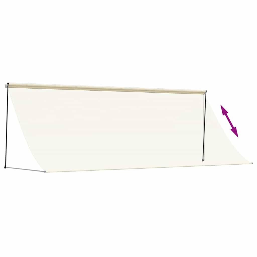 markise 350x150 cm sammenrullelig stof og stål cremefarvet