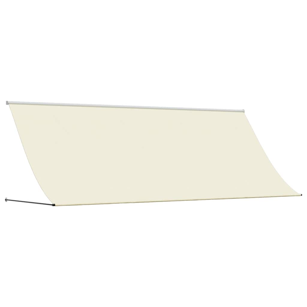 markise 400x150 cm sammenrullelig stof og stål cremefarvet