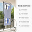 udendørs rullegardin 100x270 cm stof og stål blå og hvid