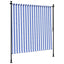 udendørs rullegardin 200x270 cm stof og stål blå og hvid