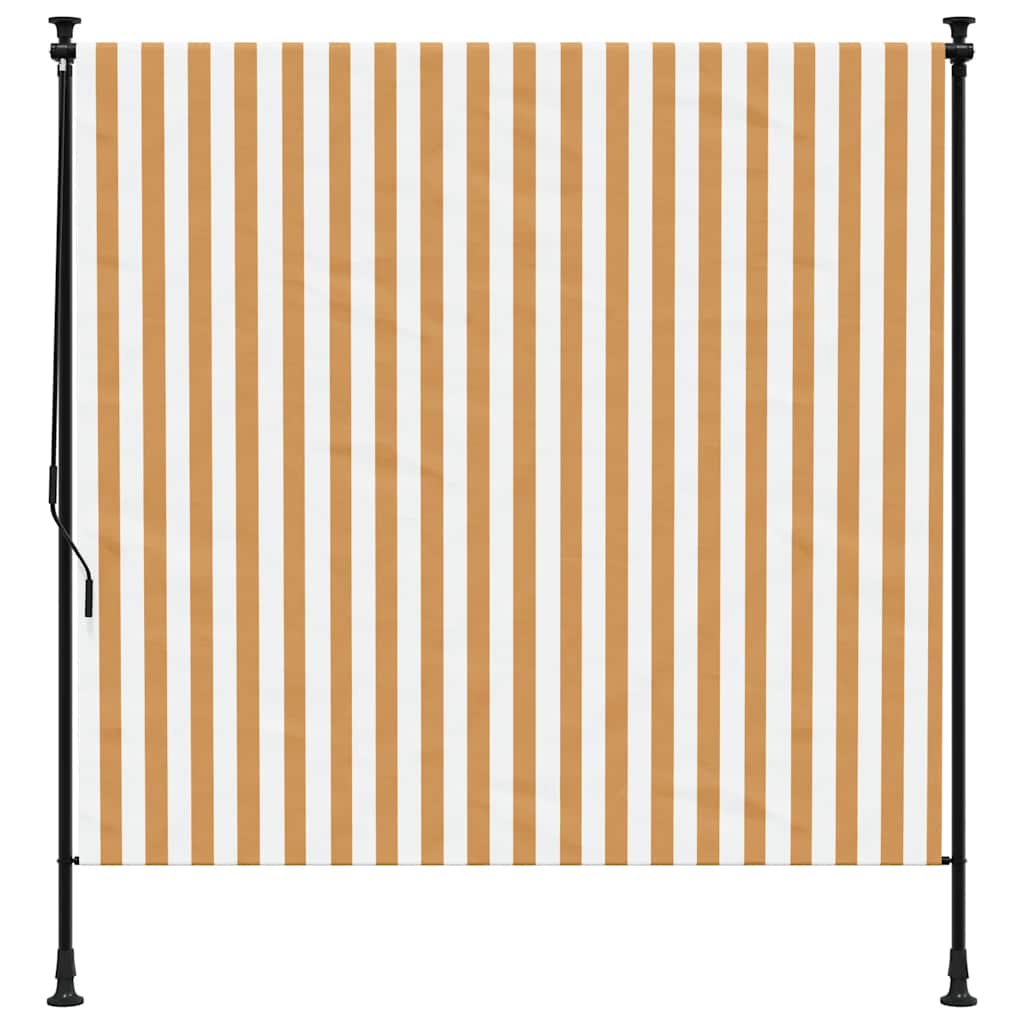 udendørs rullegardin 200x270 cm stof og stål orange og hvid
