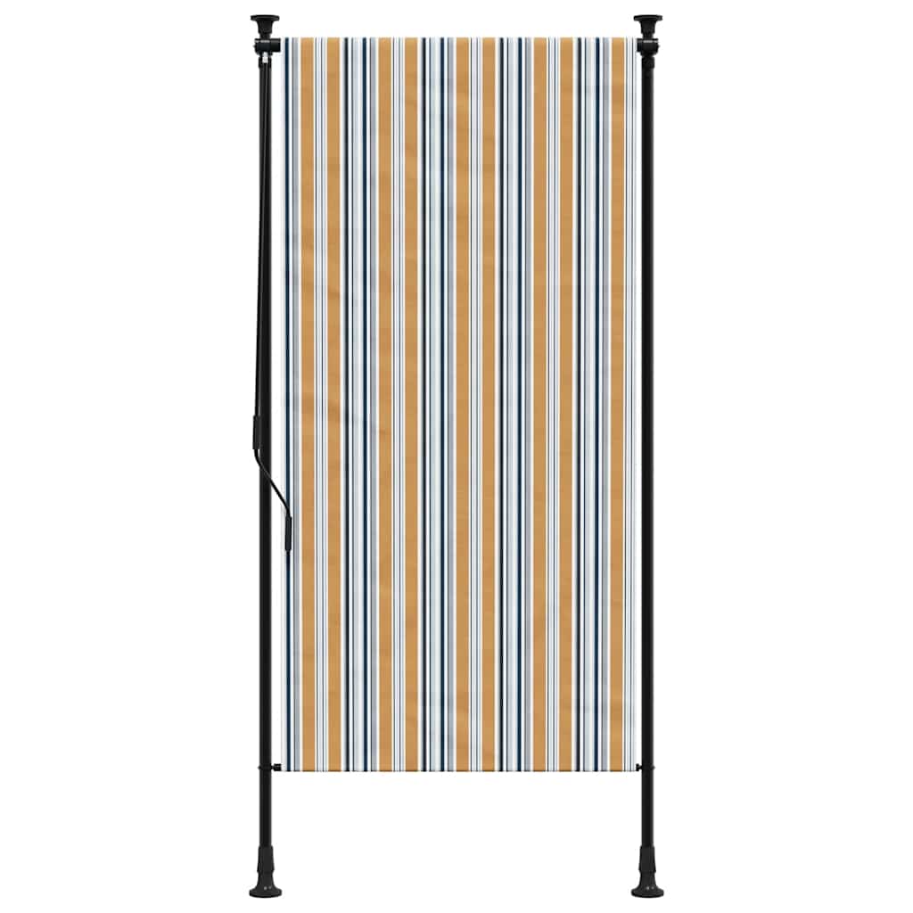 udendørs rullegardin 100x270 cm stof og stål gul og hvid