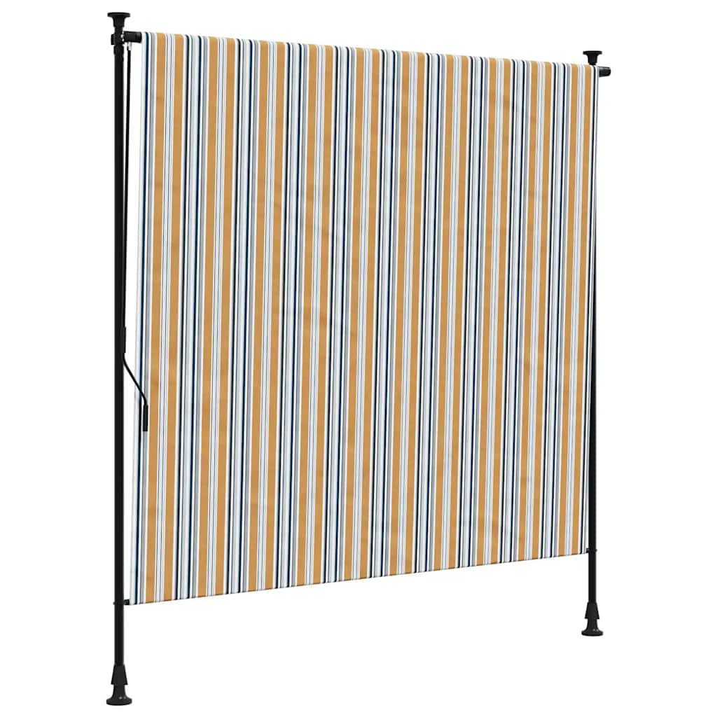 udendørs rullegardin 200x270 cm stof og stål gul og hvid