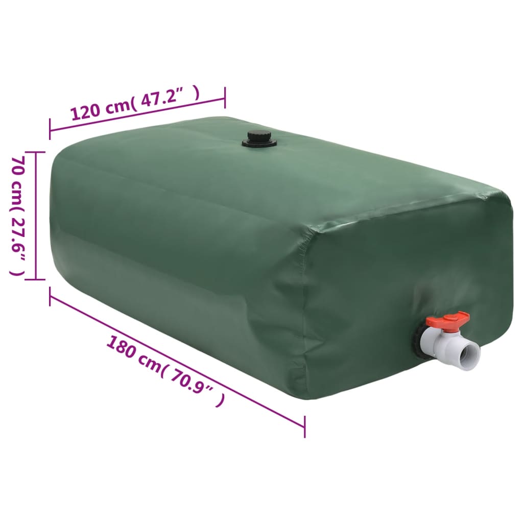 vandtank med hane sammenfoldelig 1500 l PVC