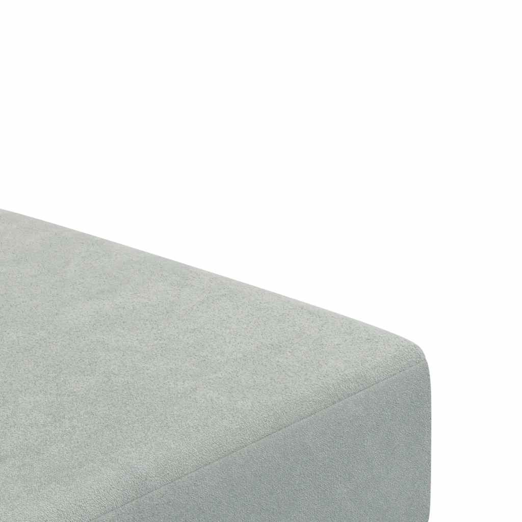 2-personers sovesofa med fodskammel velour lysegrå