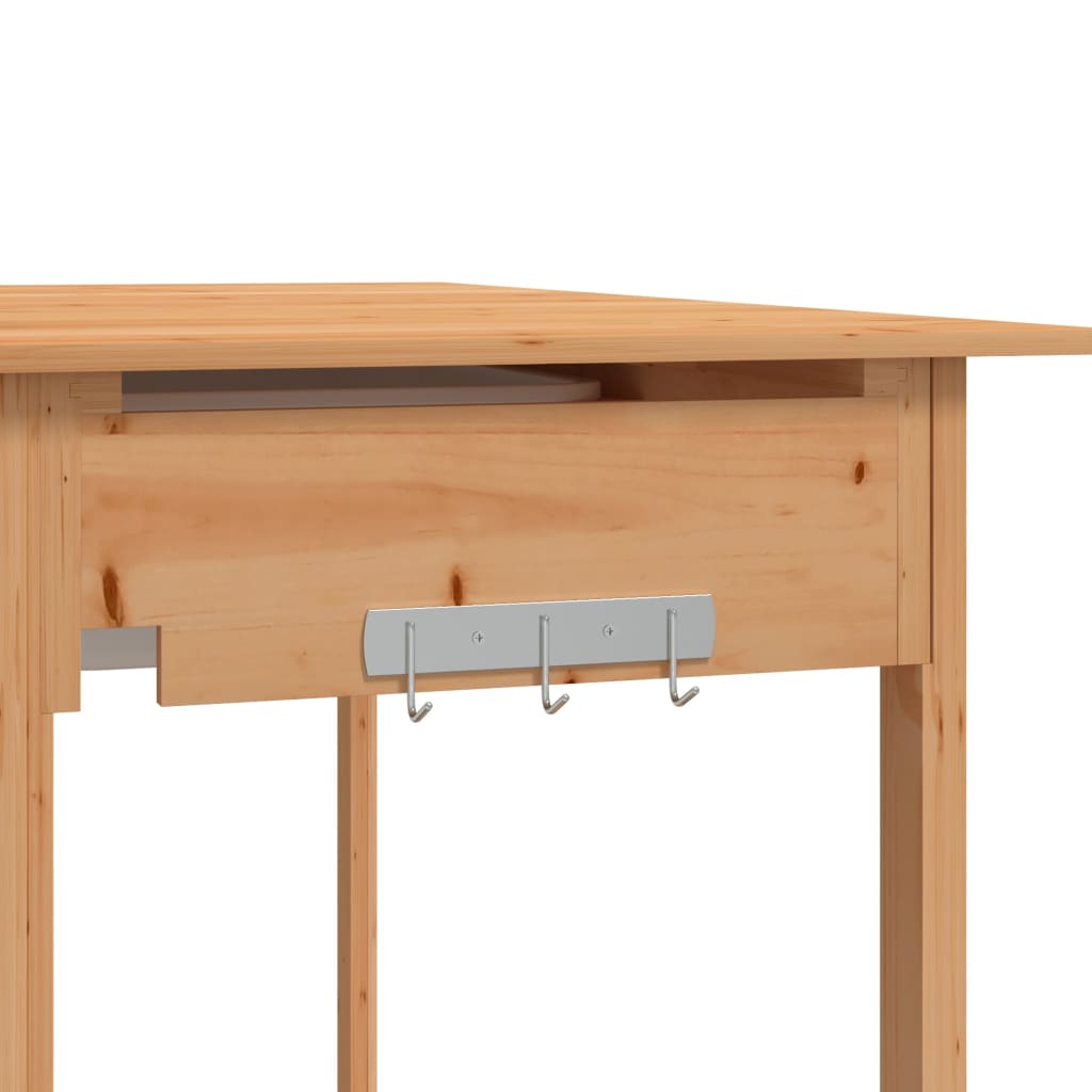 pottebænk med vask 147,5x44x139,5 cm massivt grantræ brun